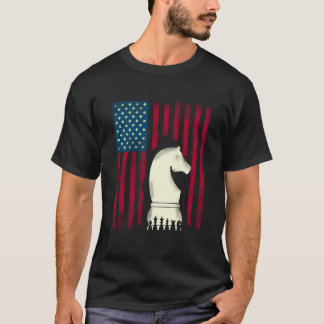 Camiseta Chess Horse American Flag USA America Patriot