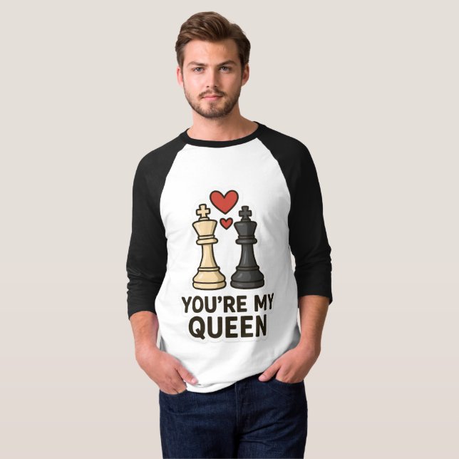 Camiseta Chess Love Sticker - Black & White Kings (Frente Completa)