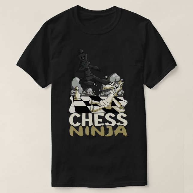 Camiseta Chess Ninja Chess Player Chess Club Chess Lover (Frente do Design)