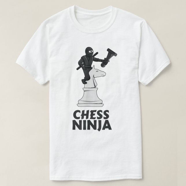 Camiseta Chess Ninja | Funny Strategy Gamer Design (Frente do Design)