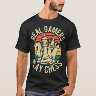Camiseta Chess Real Gamers jogam xadrez