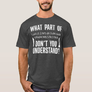 Camiseta Chess Sicilian Defense move notação para xadrez