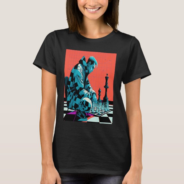 Camiseta Chess Tournament Fans Retro Pop Chess Player  1 (Frente)