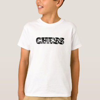 Camiseta Chess Word Black Letters White Pieds Creative