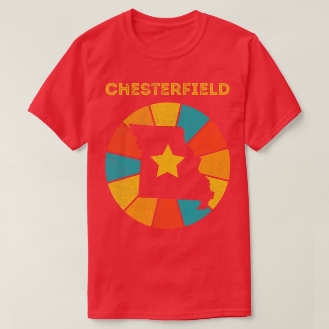 Camiseta Chesterfield Missouri Vintage angustiou Souvenir (Frente do Design)
