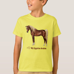 Camiseta Chestnut Egípcio Arabarábico Horse Flaxen Mane & T