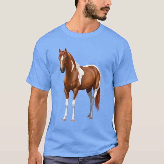Camiseta Chestnut Pinto Sorrel Paint Horse Stallion (Frente)