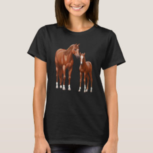 Camiseta Chestnut Sorrel Quarter Horse Mare & Cute Foto