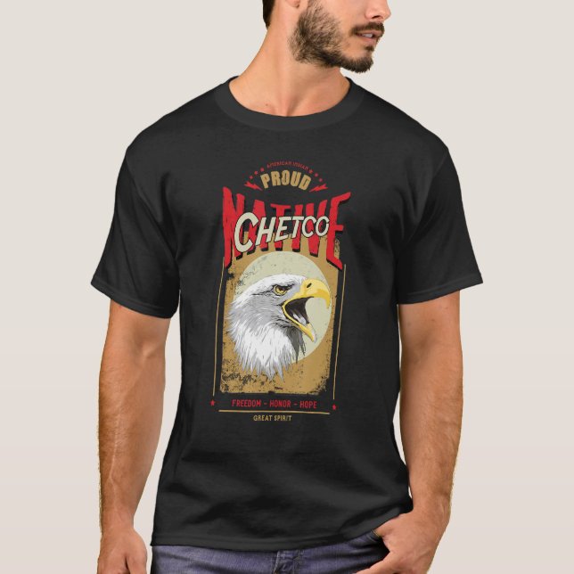 Camiseta Chetco Native American Eagle Spirit Honra de Vinta (Frente)