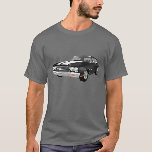 Camiseta Chevelle 1970 SS: Revestimento preto: (Frente)