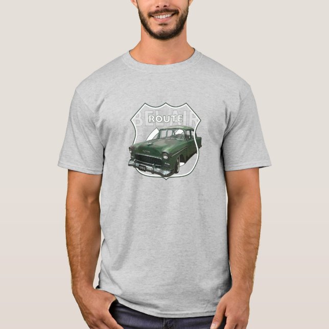 Camiseta Chevrolet Air 1955. 55 Green Chevy.americano (Frente)