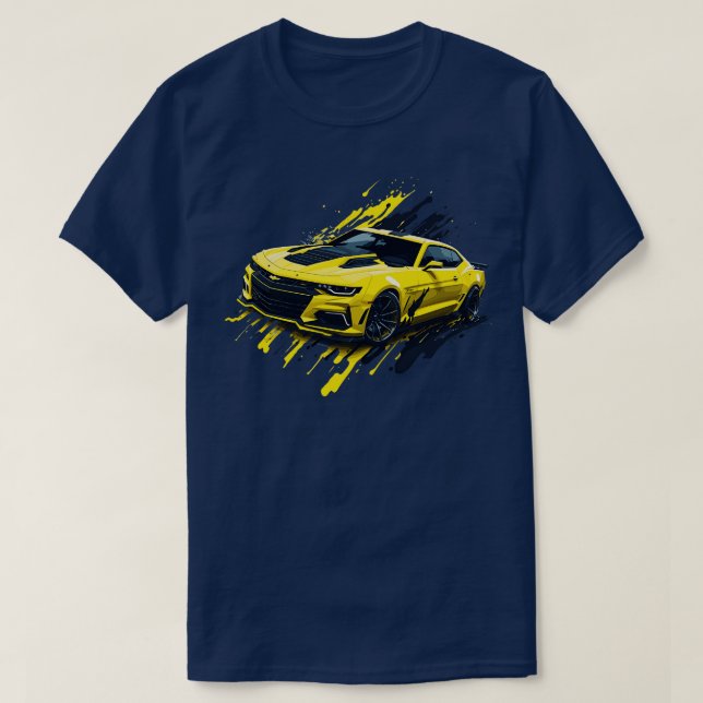 Camiseta Chevrolet Camaro de Quinta Geração Amarela (Frente do Design)