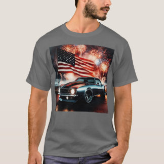 Camiseta Chevrolet Camaro e a bandeira americana por Gas Au