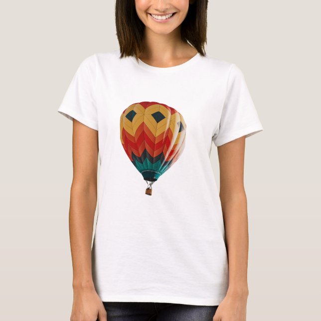 Camiseta "Chevron Sky: Vibrant Hot Air Balloon in Flight (Frente)