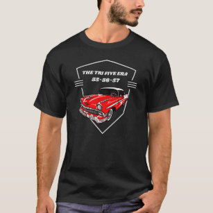 Camiseta Chevy Car Três Cinco Era 55 56 57 Red Vintage