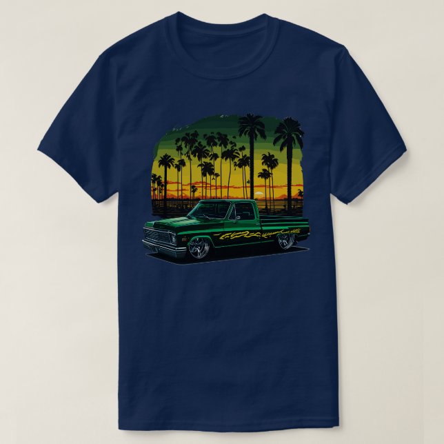 Camiseta Chevy Verde Plano C10 de 1980 (Frente do Design)