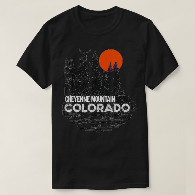 Camiseta Cheyenne Mountain Colorado camionagem natural d (Frente do Design)