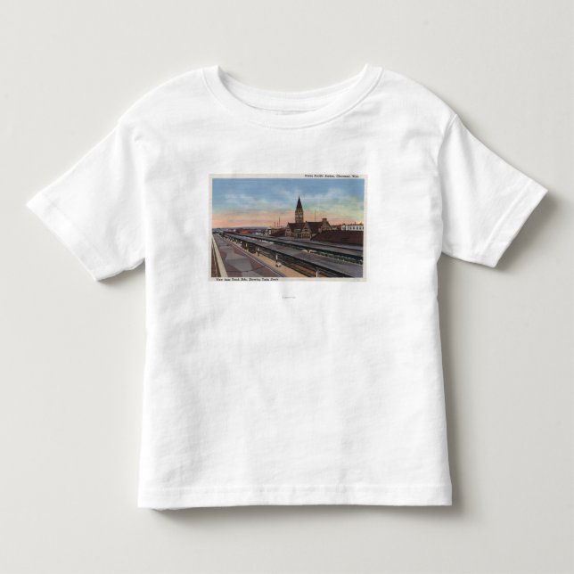 Camiseta Cheyenne, WY - estação de estrada de ferro (Frente)