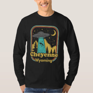 Camiseta Cheyenne Wyoming Ovni Alien 80s Retro Orgulho do E