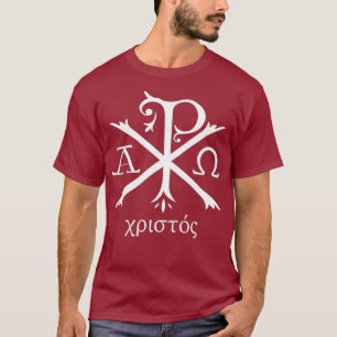 Camiseta Chi Rho Jesus Cristo Monograma Cristão Antigo
