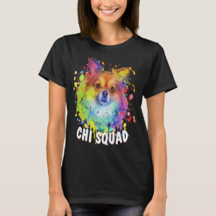 Camiseta Chi Squad Chihuahua Pelo Animal de Pai Chiwawa