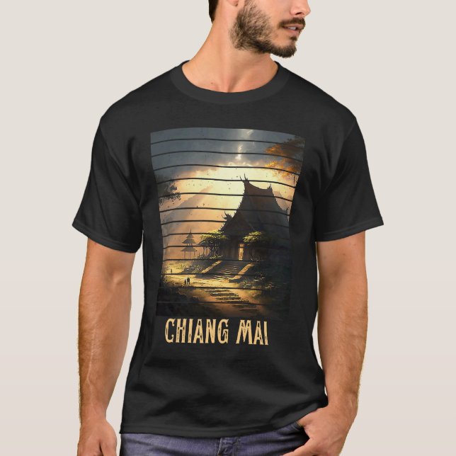 Camiseta Chiang Mai Thailand, Backpacking and Digital Nomad (Frente)