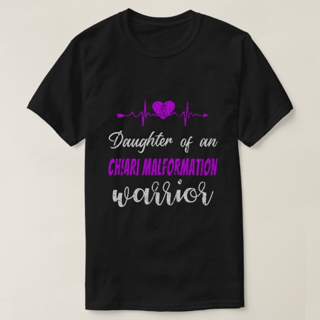 Camiseta Chiari Malformation Sensibilização Filha Roxo Roxo (Frente do Design)