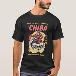 Camiseta Chiba Japan Motorcycle Club Biker Mc Wheels Skulls