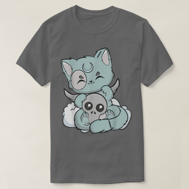 Camiseta Chibi Anime Cat Kawaii Neko Gótico Fairy Kei Kitte (Frente do Design)