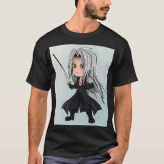 Camiseta Chibi Anti-Herói de Cabelos Prateados