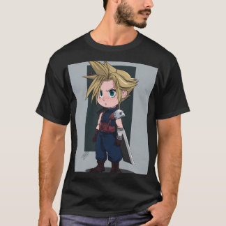 Camiseta Chibi Buster‑Blade Hero | Guerreiro Fofo de Cabelo