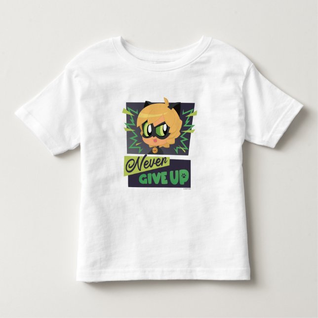 Camiseta Chibi Cat Noir Nunca Desista (Frente)