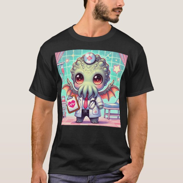 Camiseta Chibi Cthulhu O Adorável Médico Cósmico (Frente)