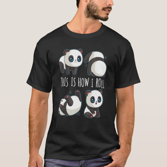 Camiseta Chibi Cute Panda Para Meninas Urso Panda (Frente)