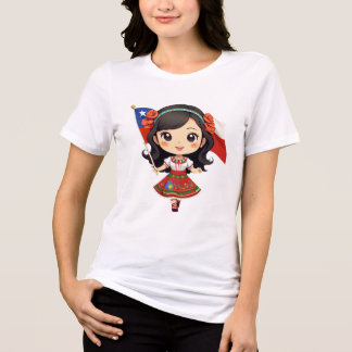 Camiseta chibi Estampado divertido Moda casual Art