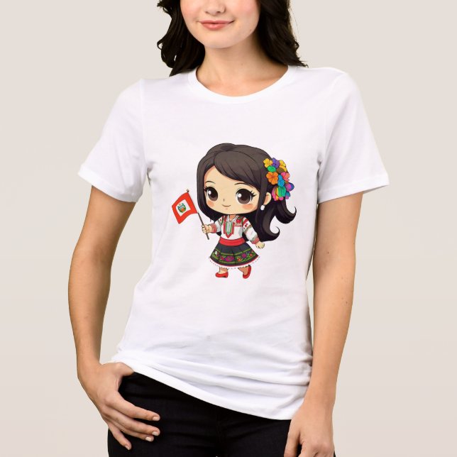 Camiseta chibi Estampado divertido Moda casual Art (Frente)