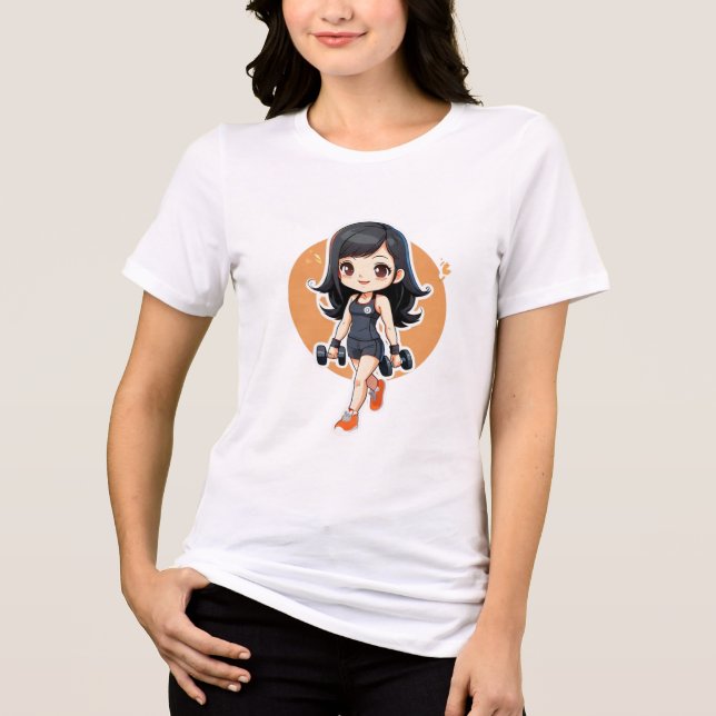Camiseta chibi Estampado divertido Moda casual Art (Frente)