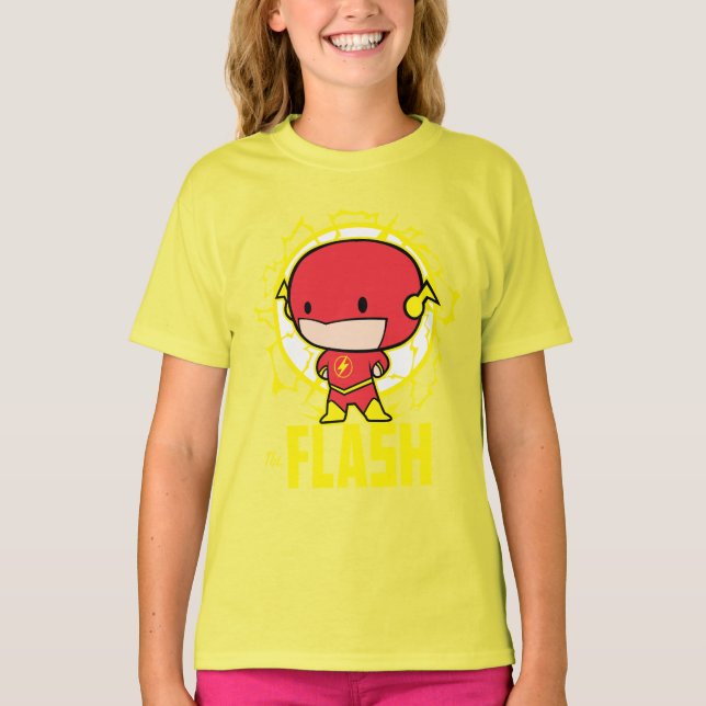 Camiseta Chibi Flash com eletricidade (Frente)