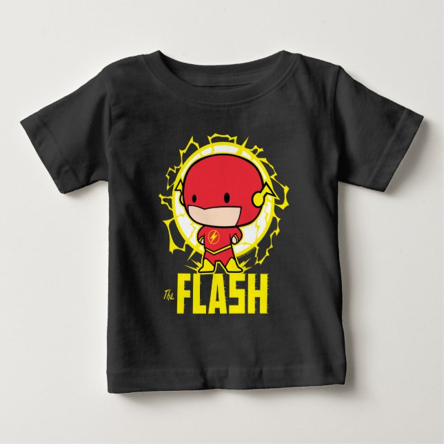 Camiseta Chibi Flash com eletricidade (Frente)