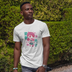 Camiseta Chibi Floral Anime Girl