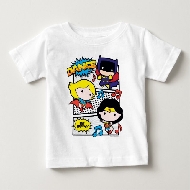 Camiseta Chibi Heroes Dançando (Frente)