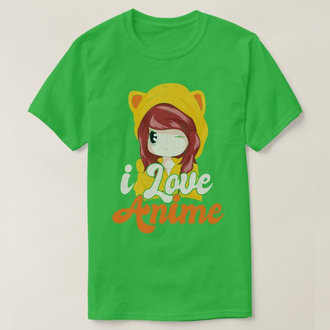 Camiseta Chibi I Love Anime (Frente do Design)