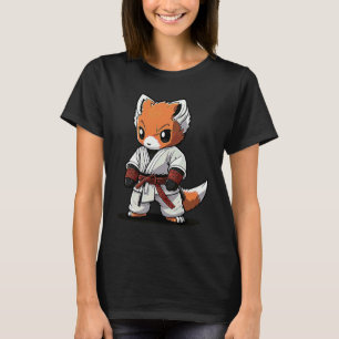 Camiseta Chibi Karate Fox em Keikogi Karateca Japonês Fox
