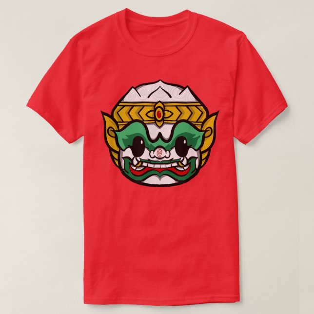 Camiseta Chibi Khmer Thai and Lao Cute Hanuman Monkey King  (Frente do Design)