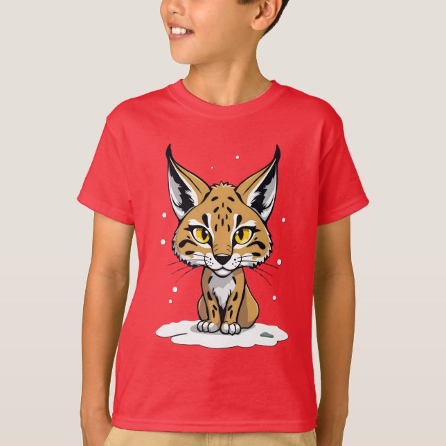 Camiseta Chibi-Luchs im Schnee (Frente)