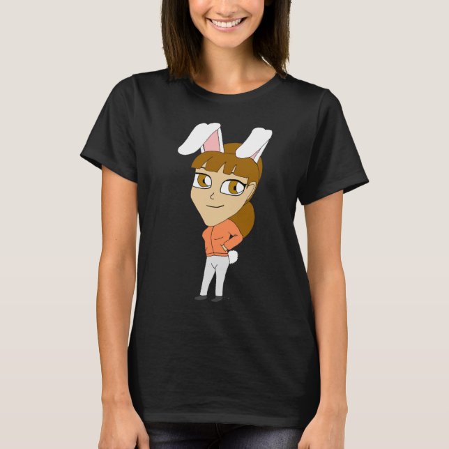 Camiseta chibi menina coelha (Frente)