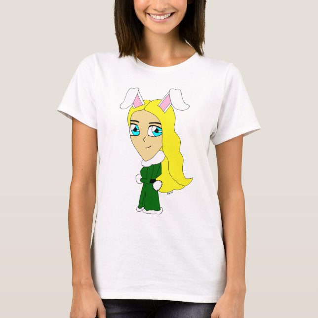 Camiseta chibi menina coelho    (Frente)