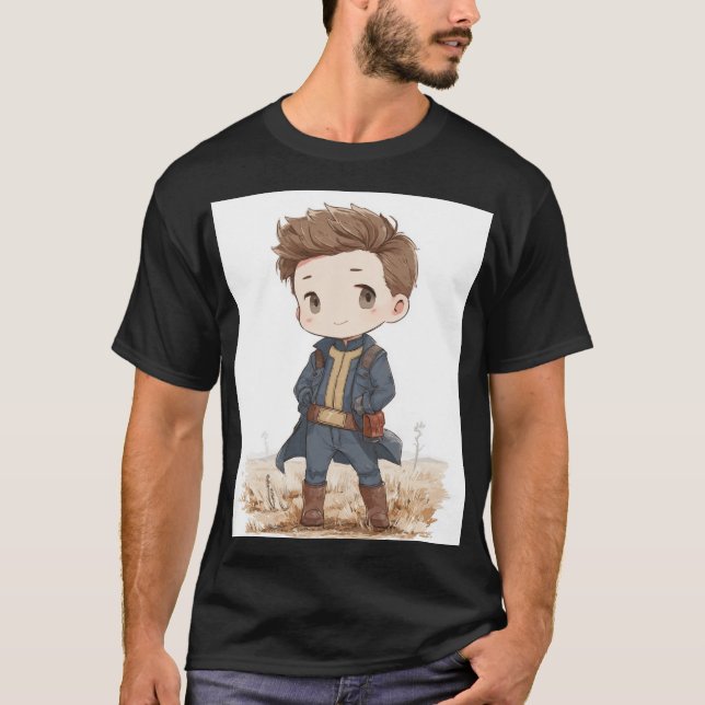 Camiseta Chibi Morador de Cofre Errante | Fofo Retro‑Futuri (Frente)
