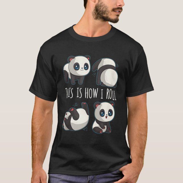 Camiseta Chibi Panda Por Pequeno Urso Panda (Frente)