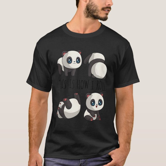 Camiseta Chibi Panda Por Pequeno Urso Panda (Frente)
